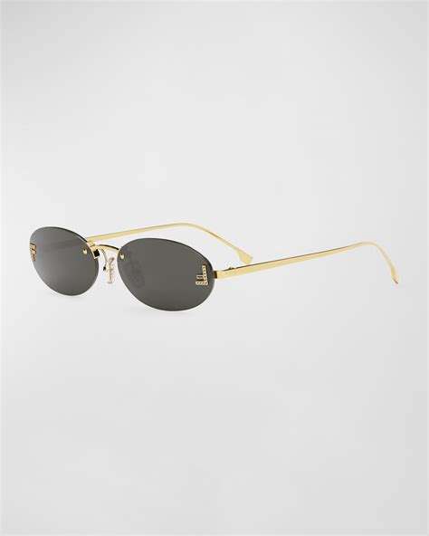 fendi circle pink metal sunglasses|fendi rimless sunglasses.